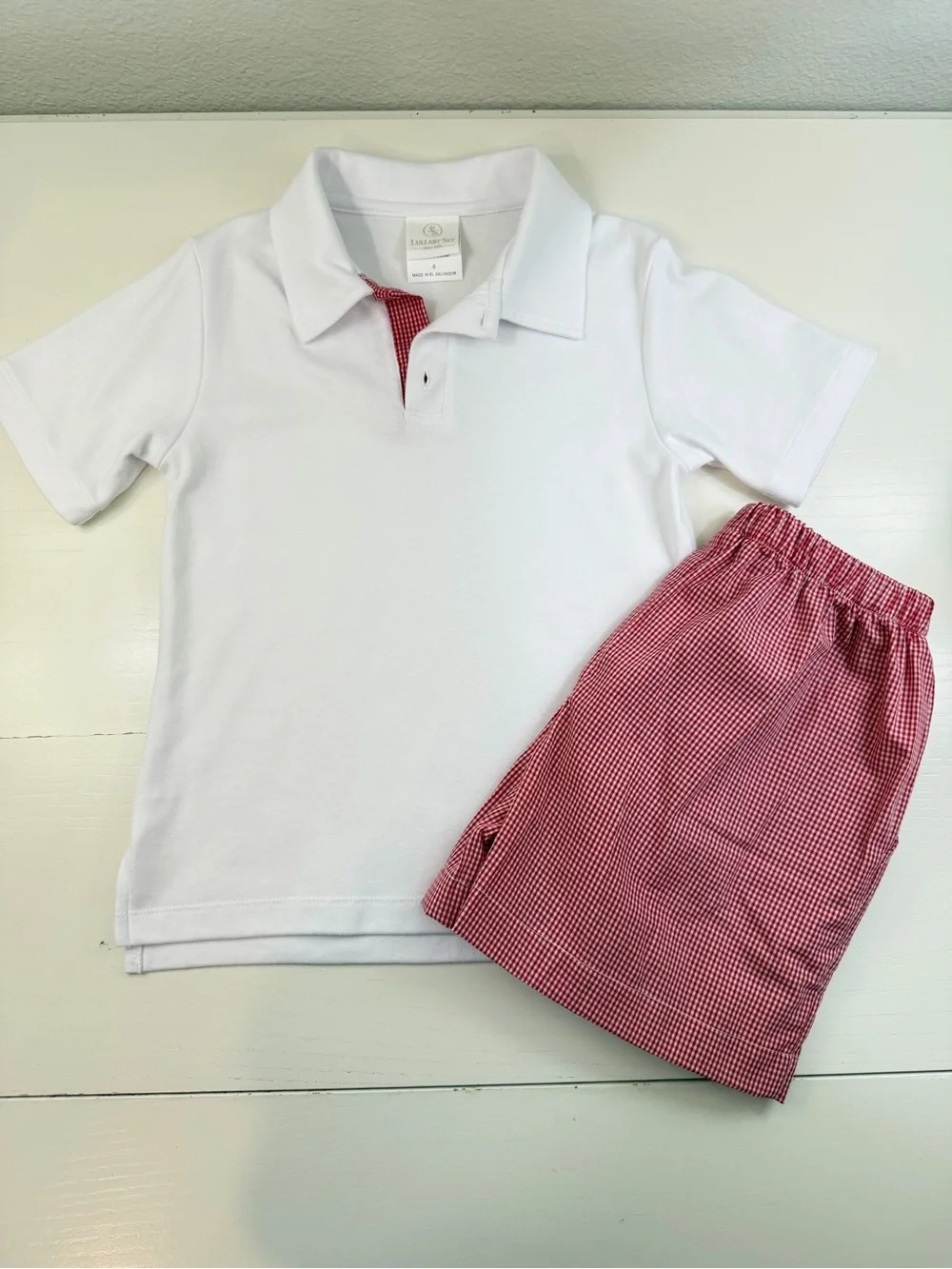 Lullaby Set Polo + Red Gingham Shorts Set 6